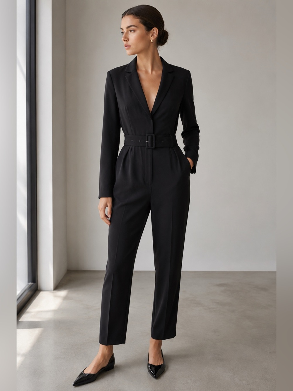 H&M black jumpsuit size 4